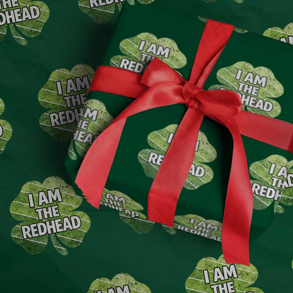 Funny Irish St Patricks Day Im The Redhead Wrapping Paper Roll Retro Vintage Lucky Shamrock TS10 Green Print Your Wear