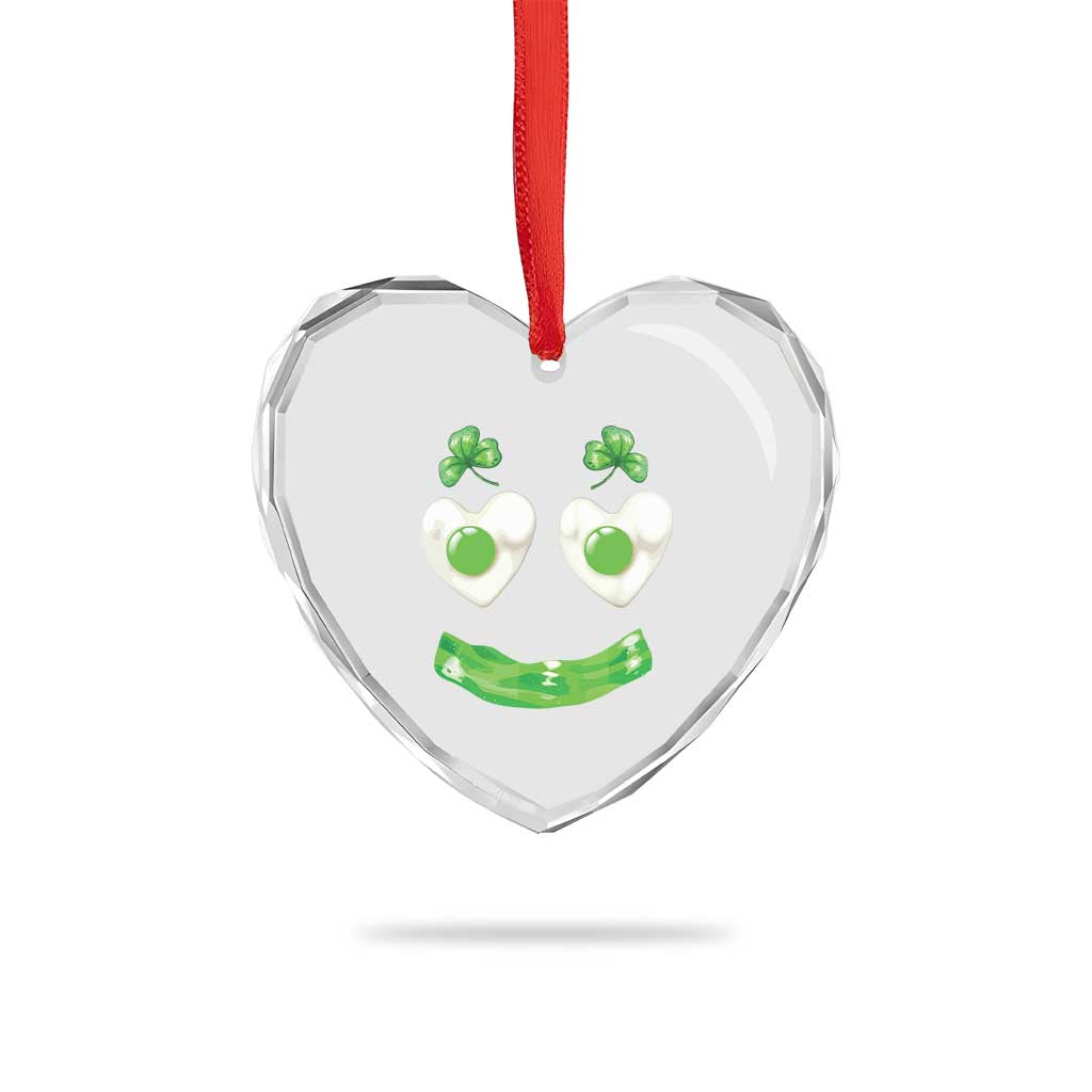 Funny Irish St Patricks Day Shamrock Heart Crystal Glass Ornament Green Eggs Smile Brunch Breakfast TS10 Print Your Wear