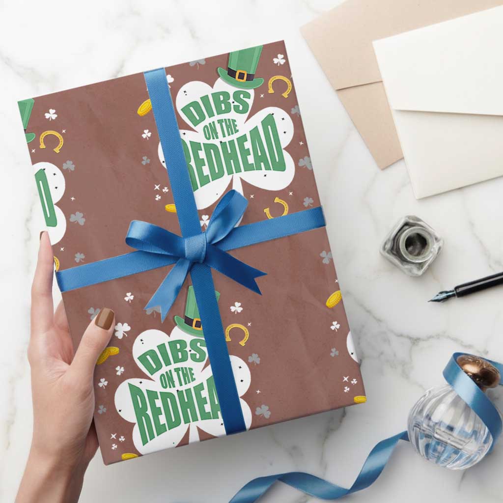 Funny Irish St Patricks Day Wrapping Paper Roll Prone To Shenanigans TS02 Mocha Print Your Wear