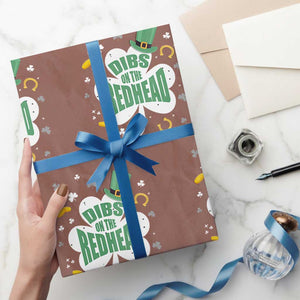 Funny Irish St Patricks Day Wrapping Paper Roll Prone To Shenanigans TS02 Mocha Print Your Wear