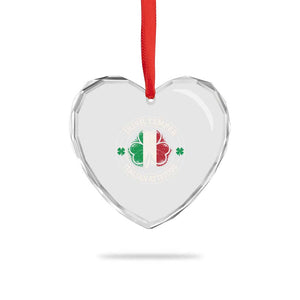 Funny Irish Temper Italian Attitude Heart Crystal Glass Ornament Irish Italian Pride Vintage Shamrock TS11 Print Your Wear