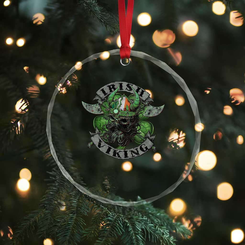 Funny Irish Viking Crystal Glass Ornament Vintage Shamrock Celtic Viking Skull TS11 Print Your Wear