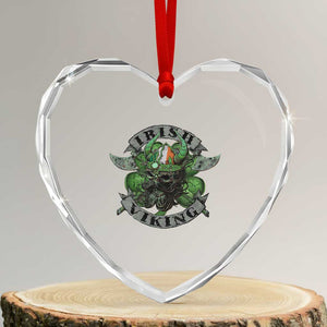 Funny Irish Viking Heart Crystal Glass Ornament Vintage Shamrock Celtic Viking Skull TS11 Transparent Glass 3'' Heart Print Your Wear