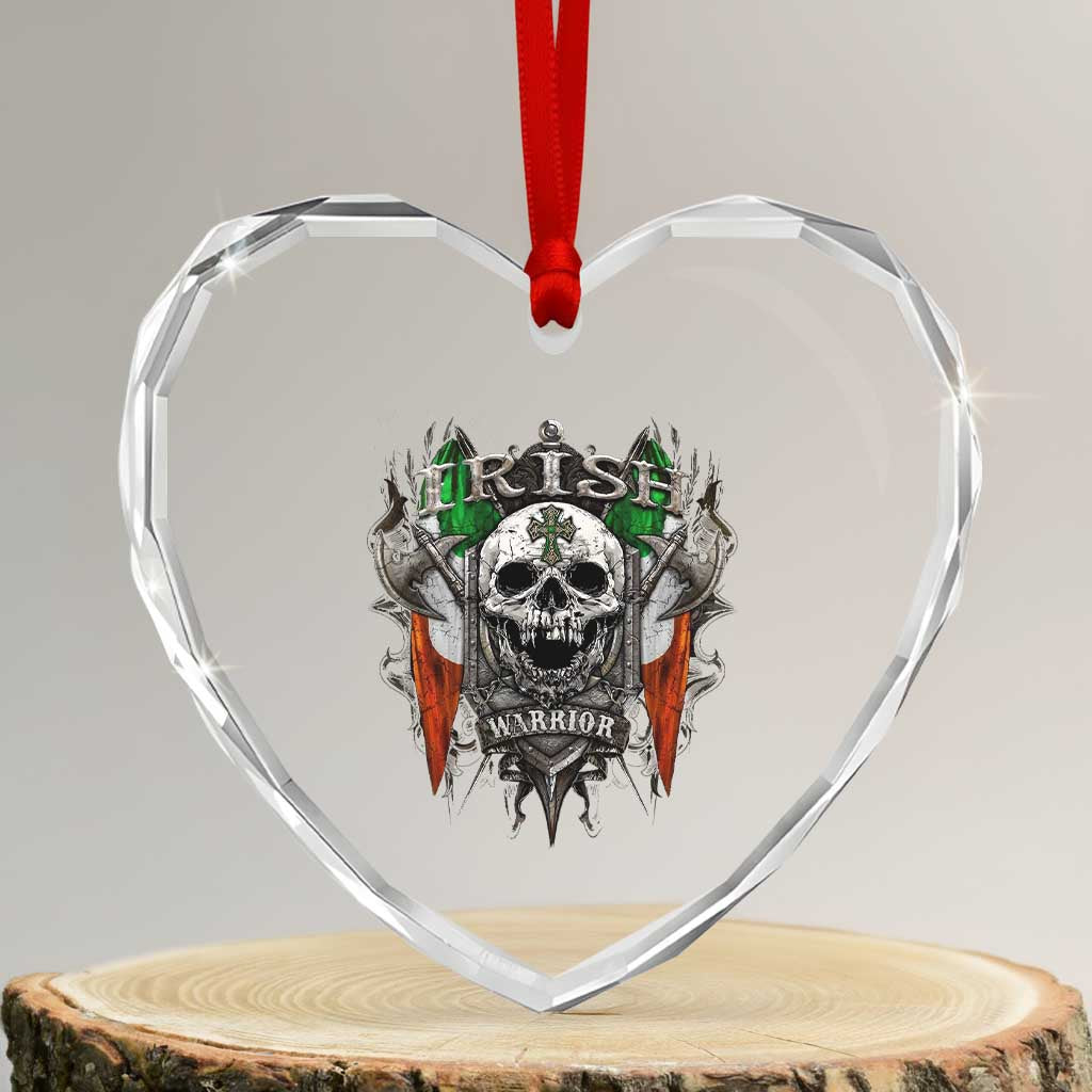 Funny Irish Warrior Heart Crystal Glass Ornament Vintage Skull Celtic Cross Ireland Flag TS11 Transparent Glass 3'' Heart Print Your Wear