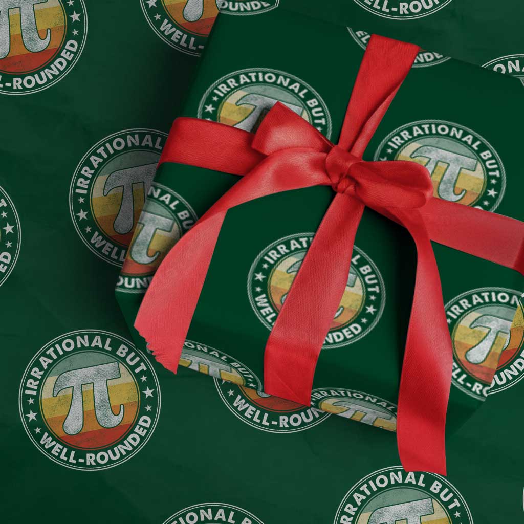 Funny Irrational But Well Rounded Pi Day Wrapping Paper Roll TS11 Green Print Your Wear