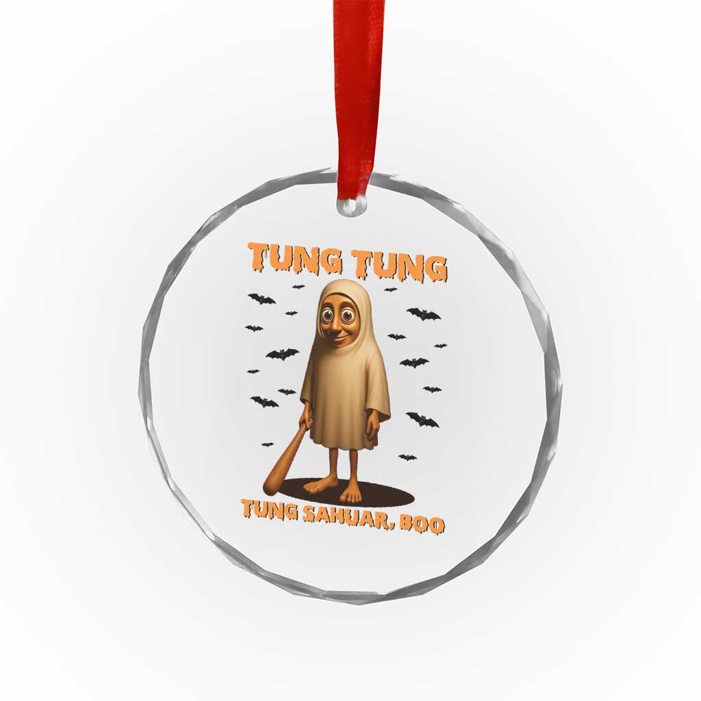 Funny Italian Brainrot Halloween Crystal Glass Ornament Tung Tung Tung Sahur Meme TS14 Print Your Wear