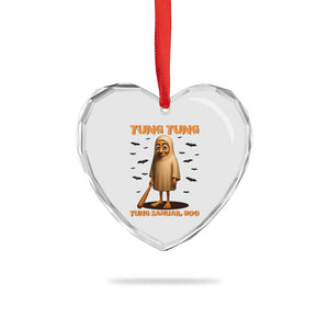 Funny Italian Brainrot Halloween Heart Crystal Glass Ornament Tung Tung Tung Sahur Meme TS14 Print Your Wear
