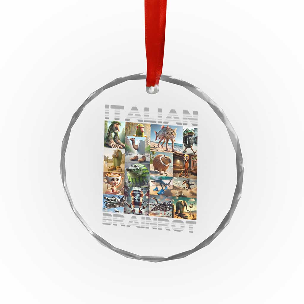 Funny Italian Brainrot Meme Art Crystal Glass Ornament Surreal Humor Pop Culture Collage TS02 Print Your Wear