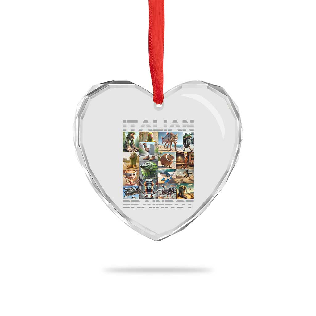 Funny Italian Brainrot Meme Art Heart Crystal Glass Ornament Surreal Humor Pop Culture Collage TS02 Print Your Wear