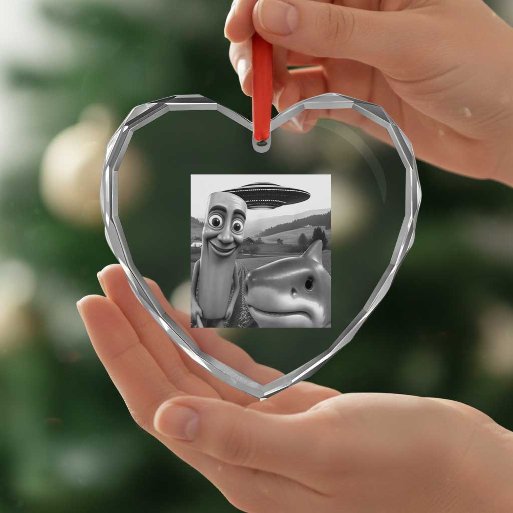 Funny Italian Brainrot Meme Heart Crystal Glass Ornament Funny Tung Tung Tung Sahur Tralalero Tralala Selfie TS10 Print Your Wear