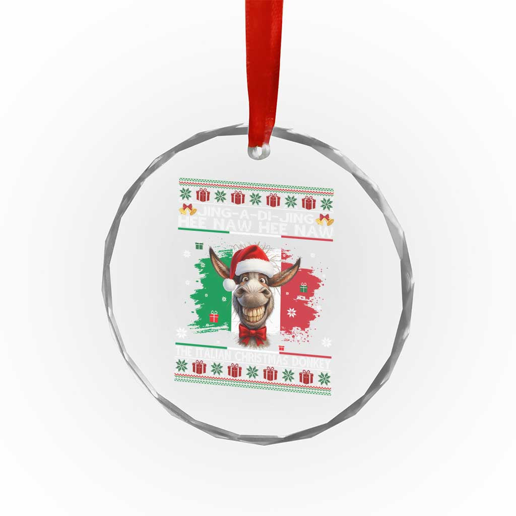 Funny Italian Christmas Donkey Crystal Glass Ornament Funny Domick The Donkey Holiday Italy Flag TS11 Print Your Wear