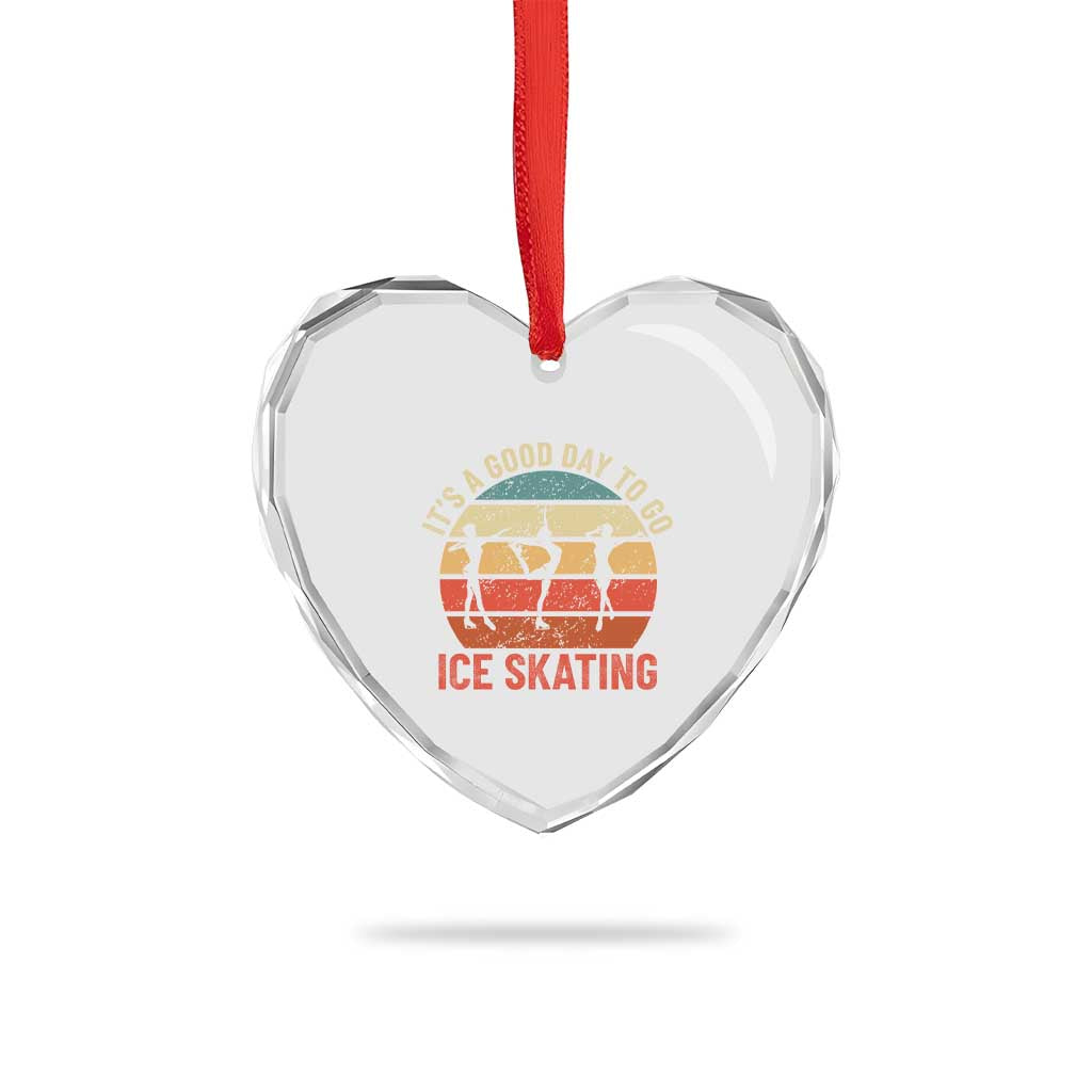 Funny It's A Good Day To Go Ice Skating Heart Crystal Glass Ornament TS11 Print Your Wear
