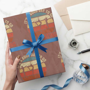 Funny It's A Good Day To Go Ice Skating Wrapping Paper Roll TS11 Mocha Print Your Wear