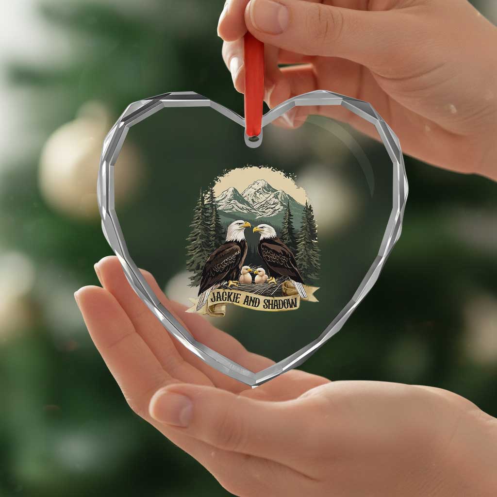 Funny Jackie And Shadow Eagle Family Matching Heart Crystal Glass Ornament Eagle Lover TS11 Print Your Wear