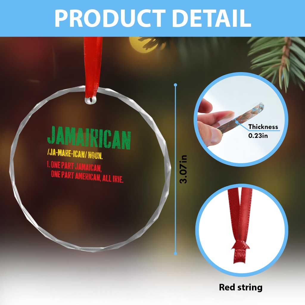 Funny Jamaican American Crystal Glass Ornament Retro Jamairican Roots TS10 Print Your Wear