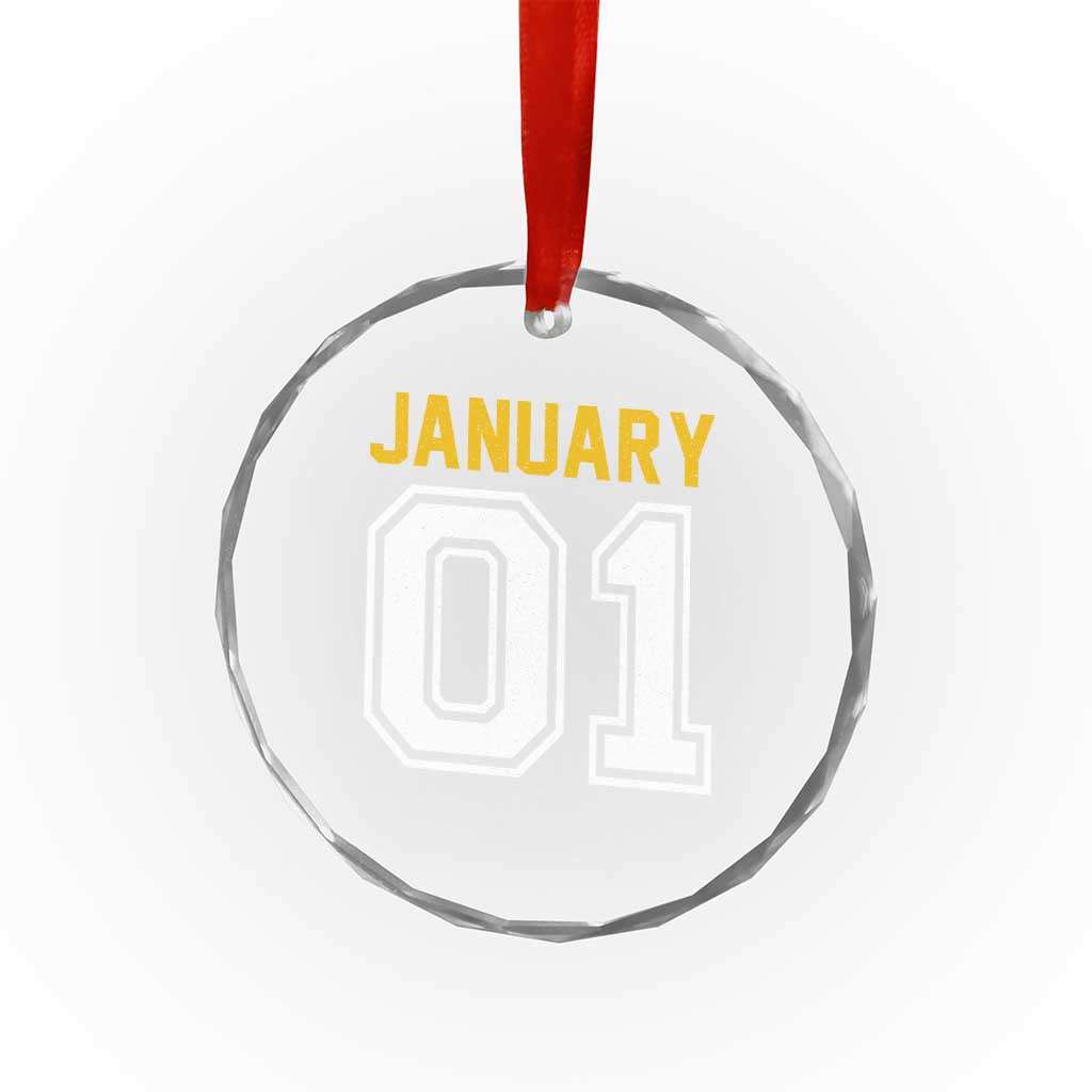 Funny January 01 New Years Eve Party Crystal Glass Ornament TS11 Print Your Wear