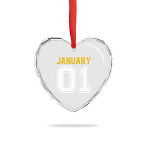 Funny January 01 New Years Eve Party Heart Crystal Glass Ornament TS11 Print Your Wear