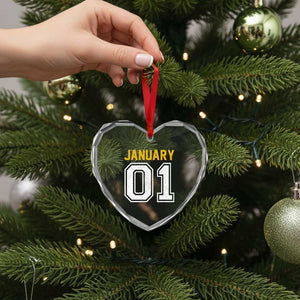 Funny January 01 New Years Eve Party Heart Crystal Glass Ornament TS11 Print Your Wear