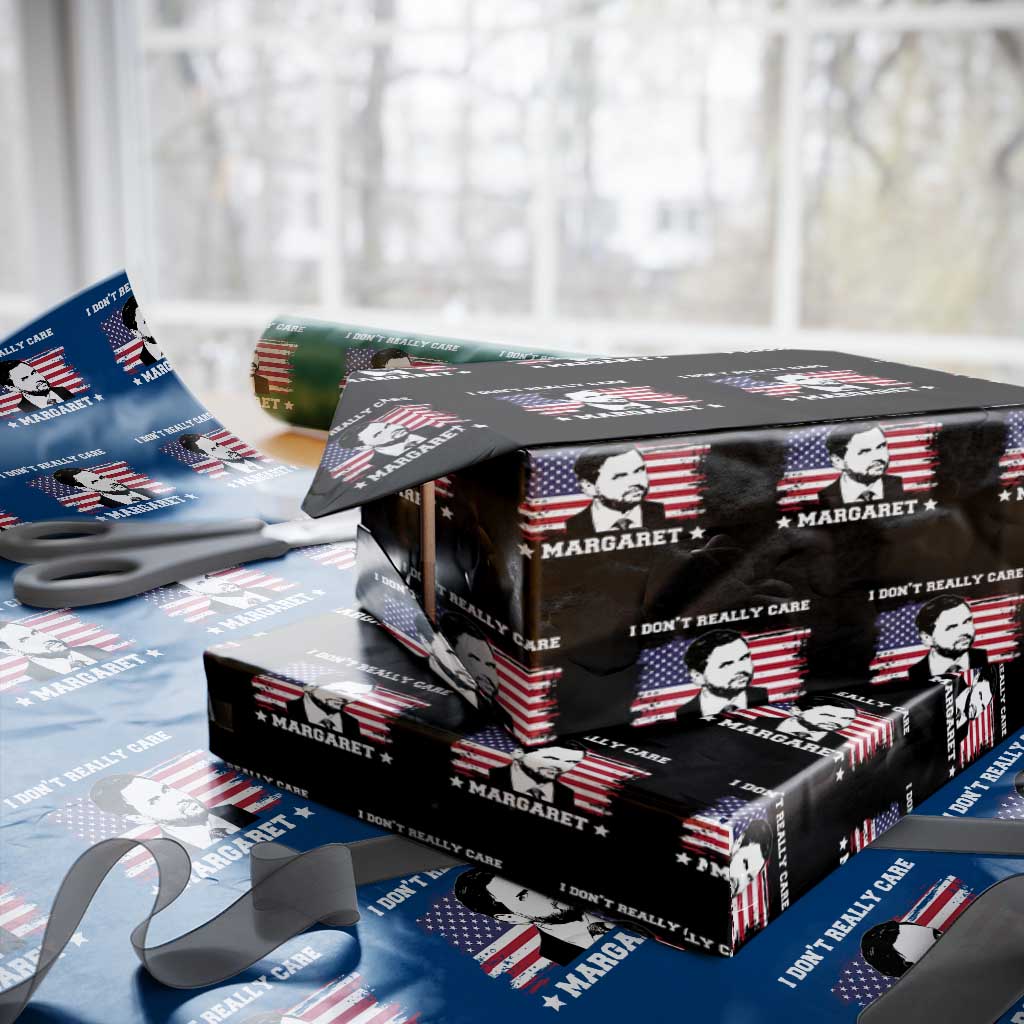Funny JD Vance Wrapping Paper Roll I Don't Really Care Margaret American Flag TS02 Black Print Your Wear