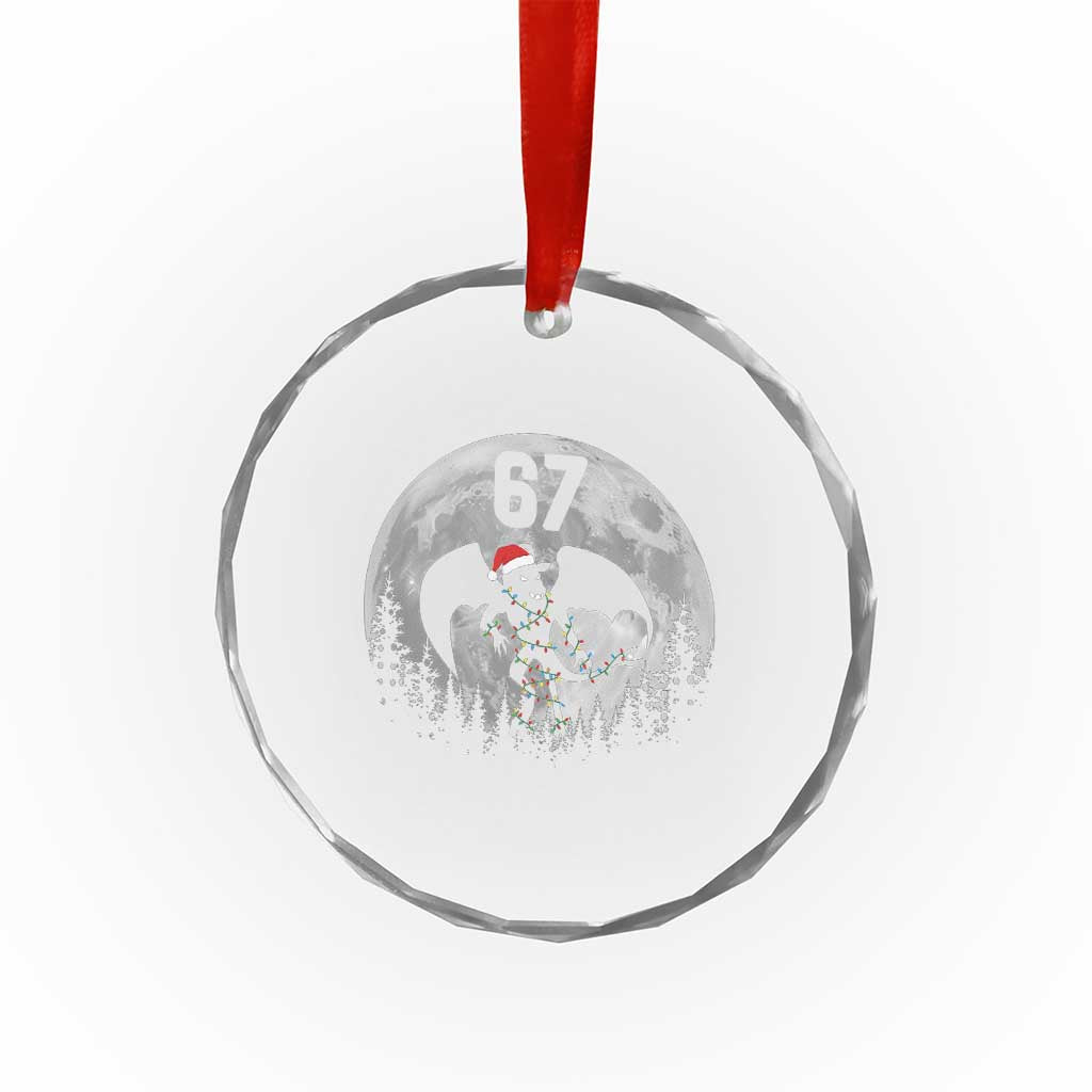 Funny Jersey Devil 67 Christmas Santa Hat Moon Night Stroll Crystal Glass Ornament TS11 Print Your Wear
