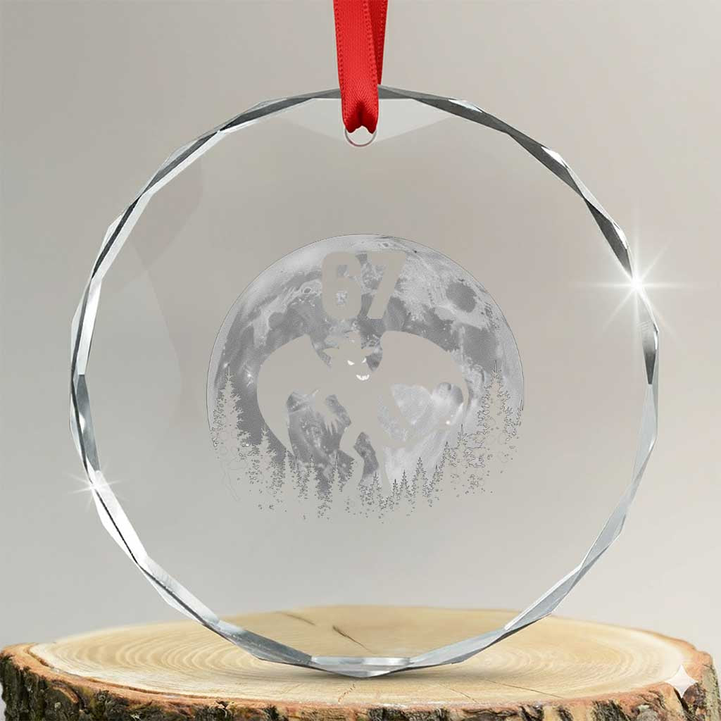 Funny Jersey Devil 67 Moon Night Stroll Crystal Glass Ornament TS11 Transparent Glass 3'' Circle Print Your Wear