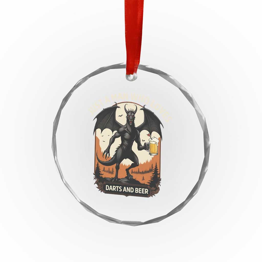 Funny Jersey Devil Loves Darts And Beer Crystal Glass Ornament Cryptid Lover Gift TS12 Print Your Wear