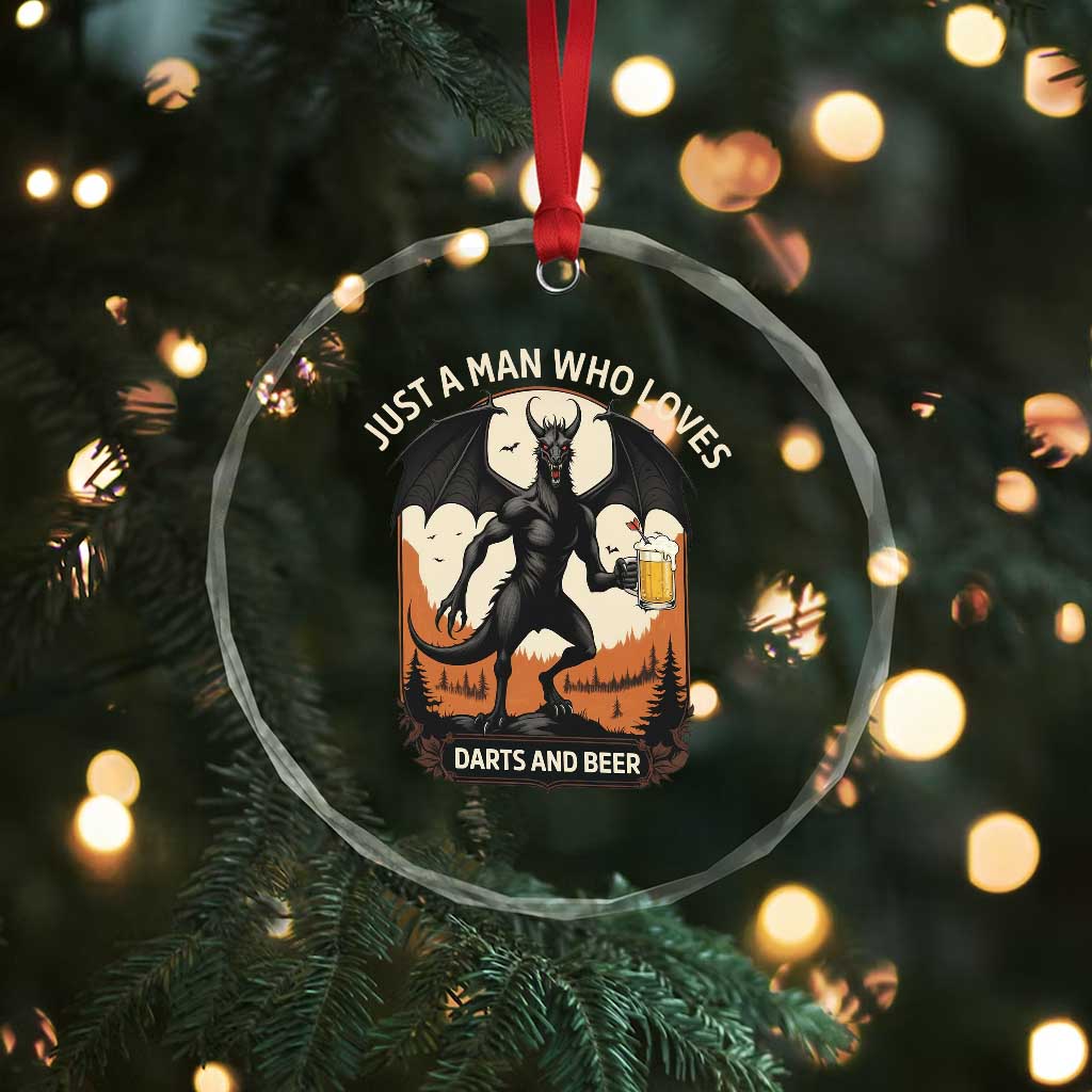 Funny Jersey Devil Loves Darts And Beer Crystal Glass Ornament Cryptid Lover Gift TS12 Print Your Wear