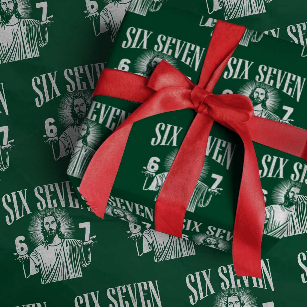 Funny Jesus 67 Wrapping Paper Roll God Six Seven Meme Religious Christian TS11 Green Print Your Wear