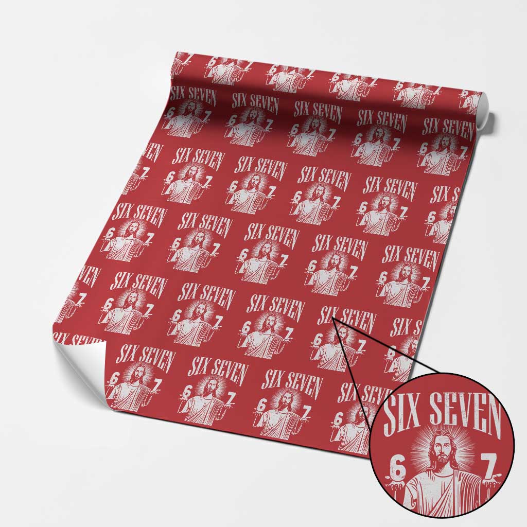 Funny Jesus 67 Wrapping Paper Roll God Six Seven Meme Religious Christian TS11 Red Print Your Wear
