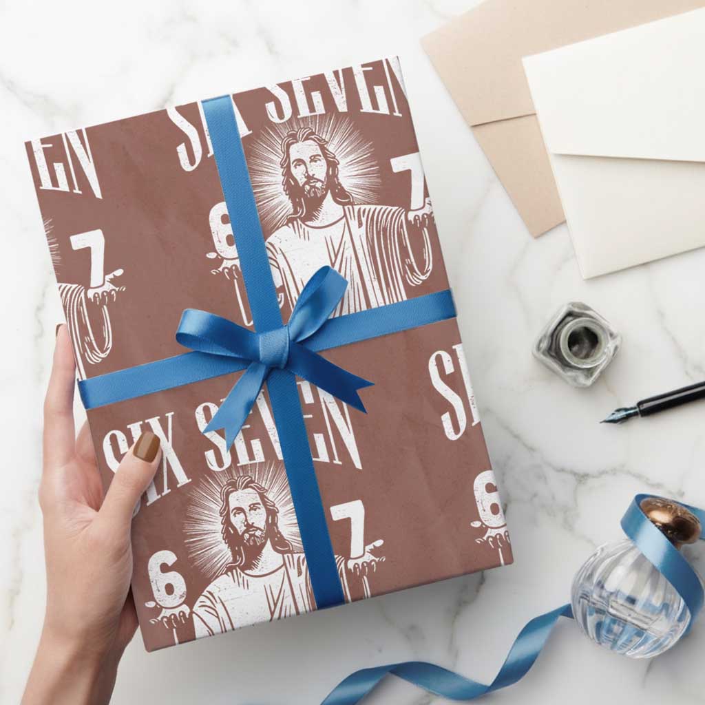 Funny Jesus 67 Wrapping Paper Roll God Six Seven Meme Religious Christian TS11 Mocha Print Your Wear