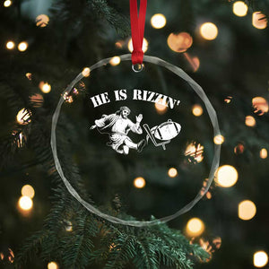 Funny Jesus American Football He Is Rizzin' Meme Crystal Glass Ornament TS11 Print Your Wear
