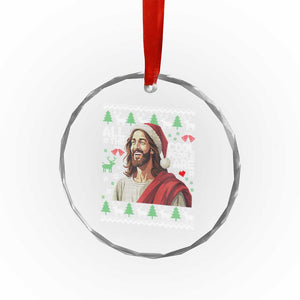 Funny Jesus Birthday Crystal Glass Ornament All the Cool People Are Born in December TS02 Print Your Wear