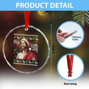 Funny Jesus Birthday Crystal Glass Ornament All the Cool People Are Born in December TS02 Print Your Wear