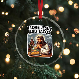 Funny Jesus Christian Christmas Crystal Glass Ornament I Love Jesus And Tacos TS14 Print Your Wear