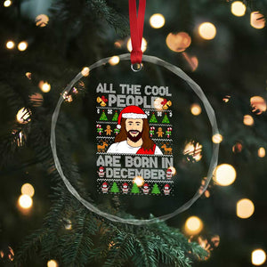 Funny Jesus Christmas December Birthday Crystal Glass Ornament Ugly Xmas TS10 Print Your Wear