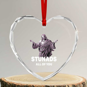 Funny Jesus Heart Crystal Glass Ornament Stunads All Of You TS02 Transparent Glass 3'' Heart Print Your Wear