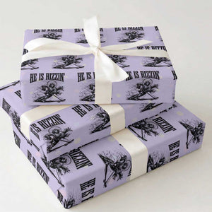 Funny Jesus Hockey Wrapping Paper Roll He Is Rizzin' TS14 Violet Print Your Wear