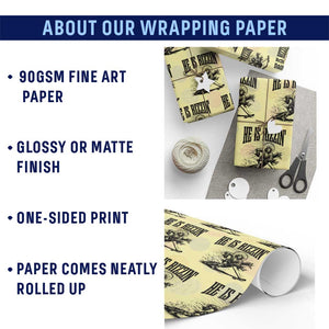 Funny Jesus Hockey Wrapping Paper Roll He Is Rizzin' TS14 Print Your Wear
