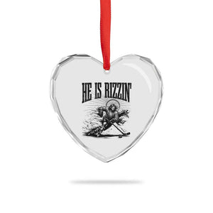 Funny Jesus Hockey Heart Crystal Glass Ornament He Is Rizzin' TS14 Print Your Wear