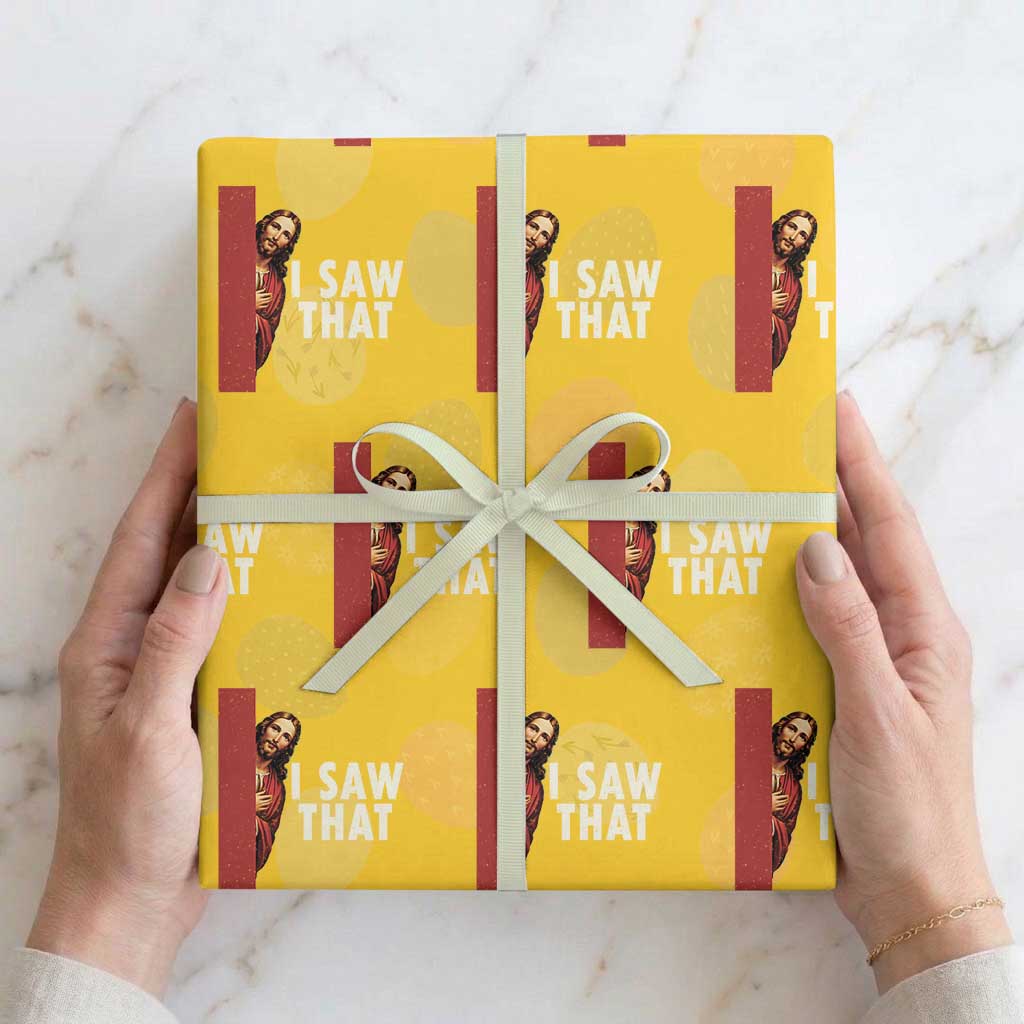 Funny Jesus I Saw That Wrapping Paper Roll Retro Christian Meme TS10 Yellow Print Your Wear