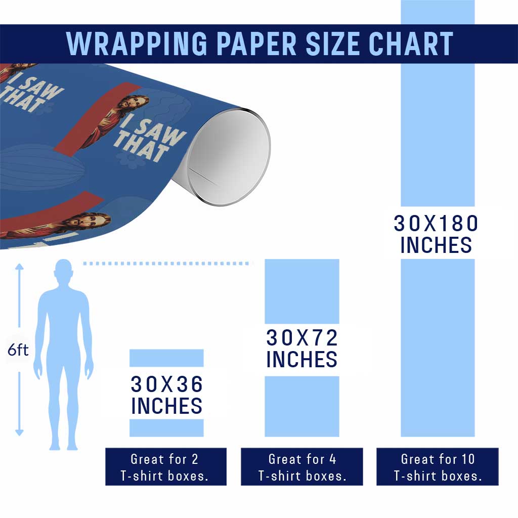 Funny Jesus I Saw That Wrapping Paper Roll Retro Christian Meme TS10 Print Your Wear