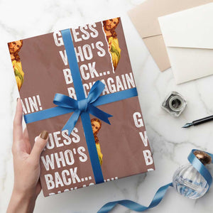 Funny Jesus Meme Quote Wrapping Paper Roll Easter Guess Whos Back Funny Religious TS10 Mocha Print Your Wear
