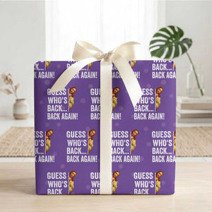 Funny Jesus Meme Quote Wrapping Paper Roll Easter Guess Whos Back Funny Religious TS10 Purple Print Your Wear
