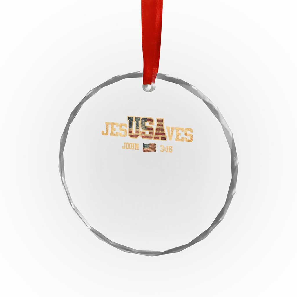 Funny Jesus Saves USA John 3 16 Crystal Glass Ornament Christian 4th Of July Bible Verse TS11 Print Your Wear