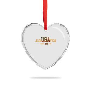 Funny Jesus Saves USA John 3 16 Heart Crystal Glass Ornament Christian 4th Of July Bible Verse TS11 Print Your Wear