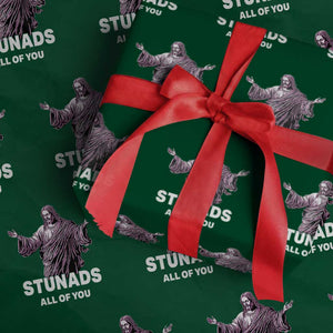 Funny Jesus Wrapping Paper Roll Stunads All Of You TS02 Green Print Your Wear