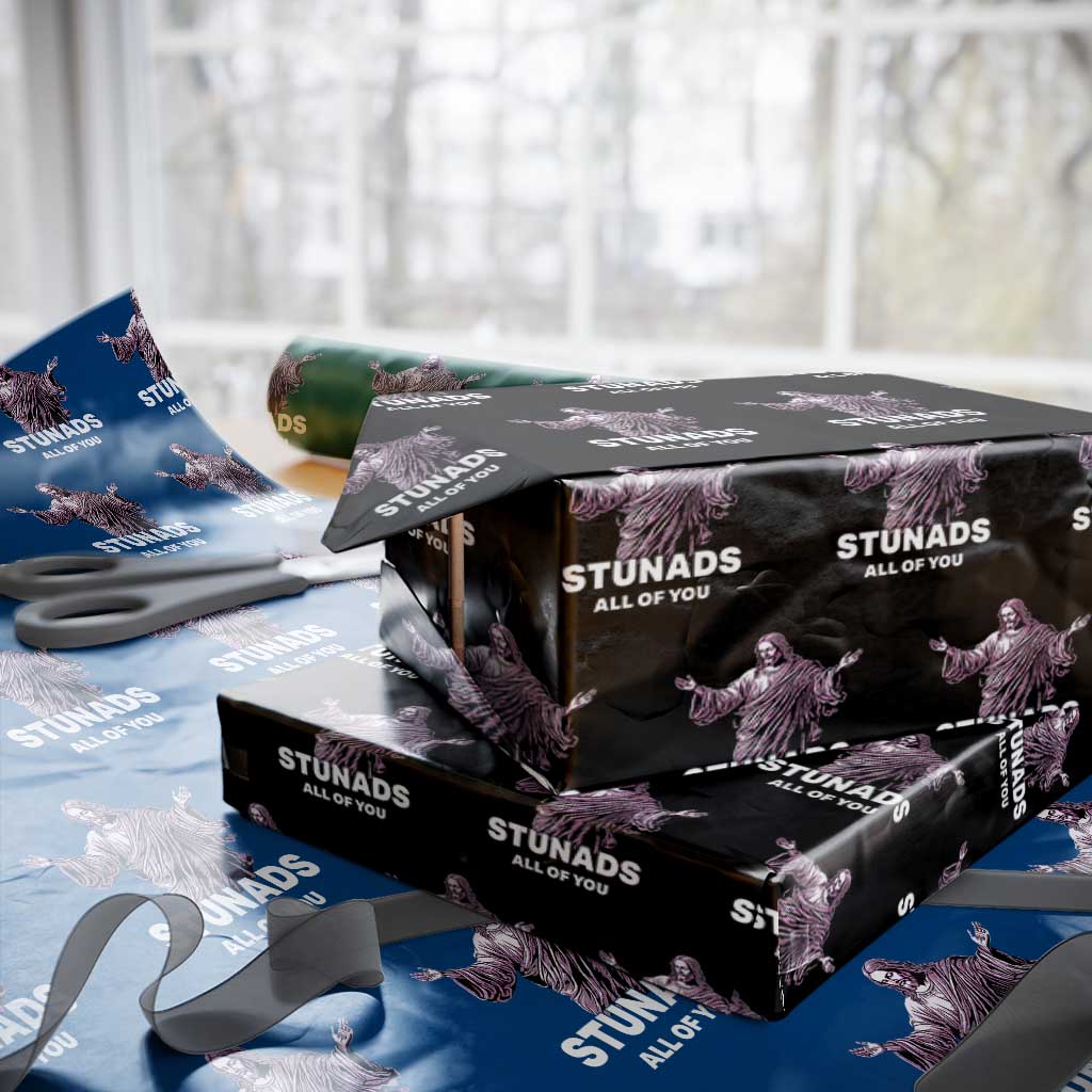 Funny Jesus Wrapping Paper Roll Stunads All Of You TS02 Black Print Your Wear