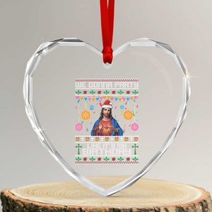Funny Jesus Xmas Heart Crystal Glass Ornament We Gonna Party Like It's My Birthday Christian Xmas TS11 Transparent Glass 3'' Heart Print Your Wear