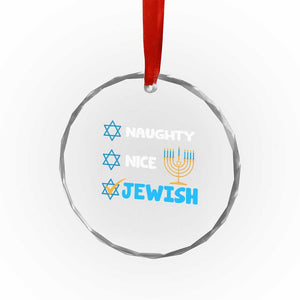 Funny Jewish Hanukkah Crystal Glass Ornament Nice Naughty Jewish Menorah Hanukkiah Chanukah Ugly TS02 Print Your Wear