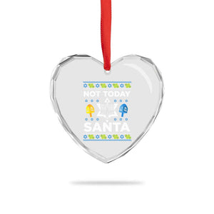 Funny Jewish Hanukkah Heart Crystal Glass Ornament Not Today Santa Hebrew David Star TS11 Print Your Wear